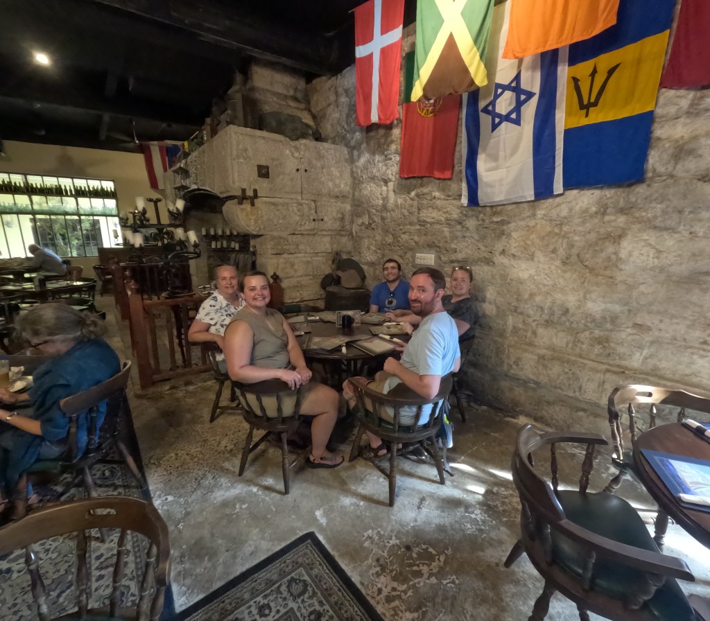 Photo of Michele and the family at Frog and Onion Pub (Royal Naval Yard, Bermuda)