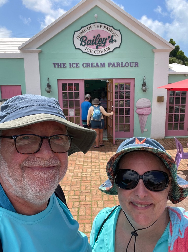 Photo of Vinny and Michele outside of Bailey's Ice Cream Parlor (Hamilton parish, Bermuda)
